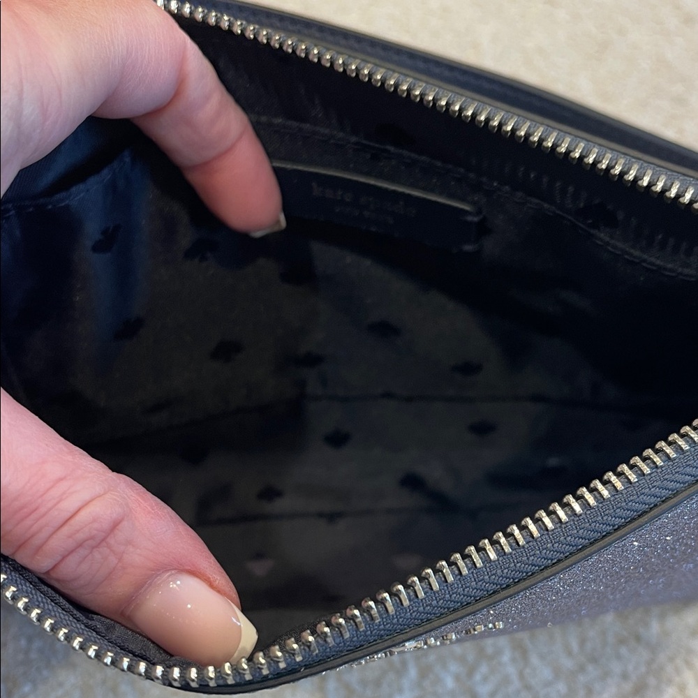 New Kate Spade Glitter Dusk Navy Sparkle Crossbody Bag - Silver - Picture 5 of 6